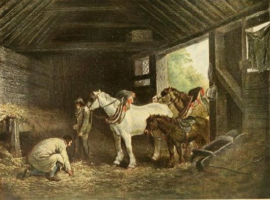 George Morland The inside of a stable Spain oil painting art